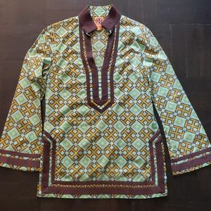 Tory Burch Beach Tunic geometric print coverup